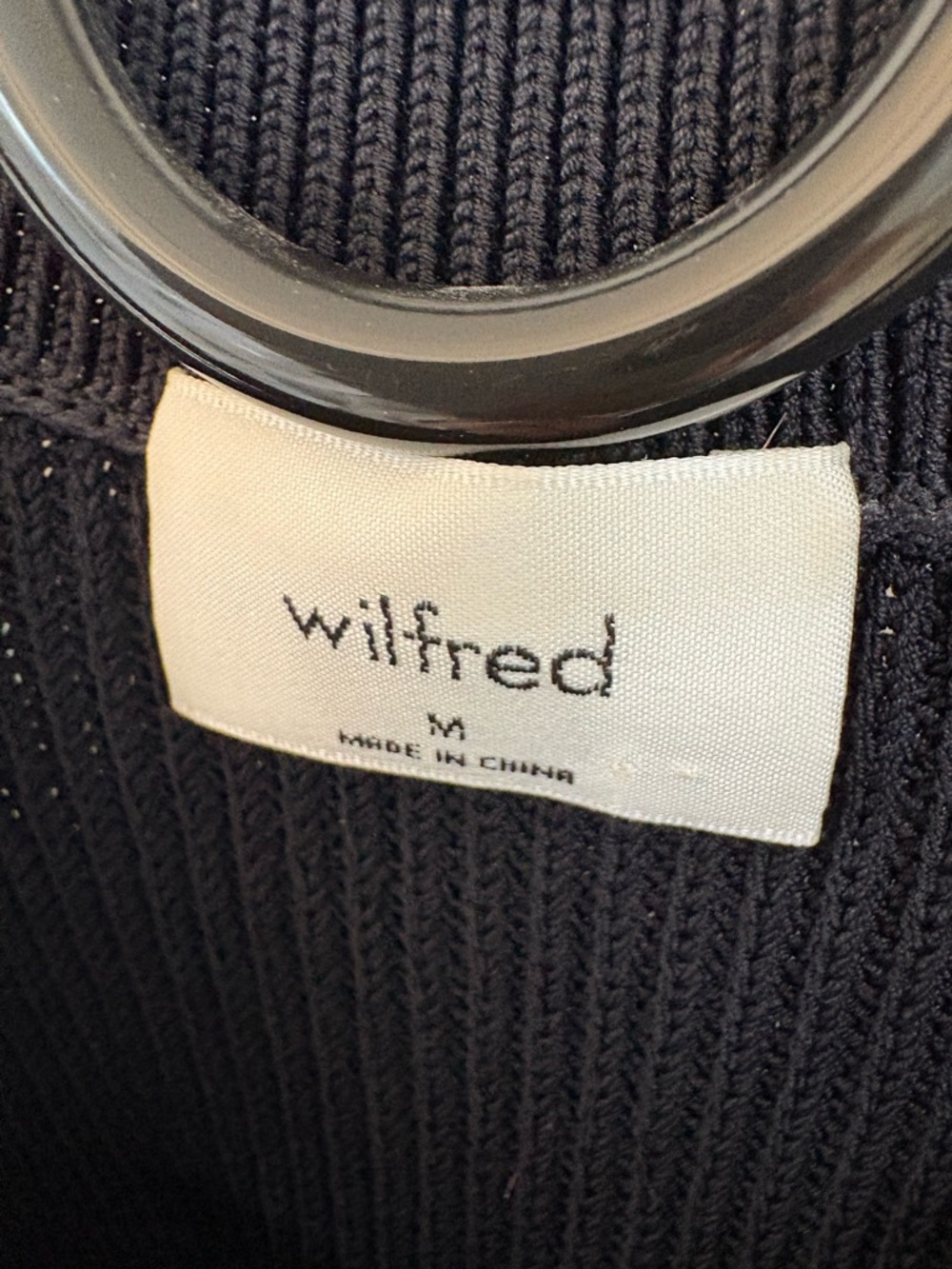 Wilfred Black Ribbed Knit Top - Deep Black